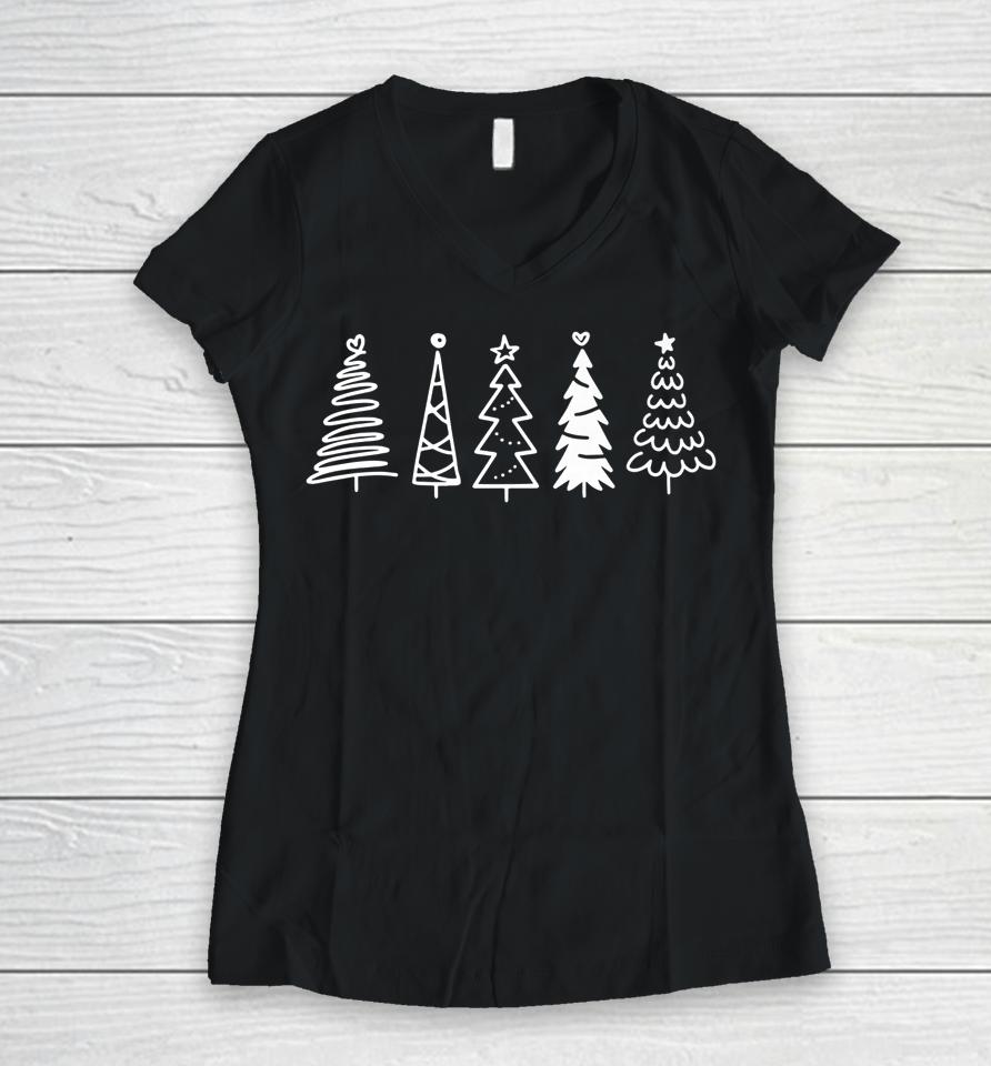 Christmas Tree Men Women Gift Women V-Neck T-Shirt