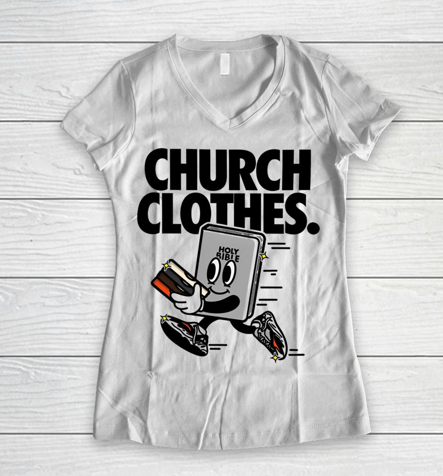 Church Clothes Bible Women V-Neck T-Shirt