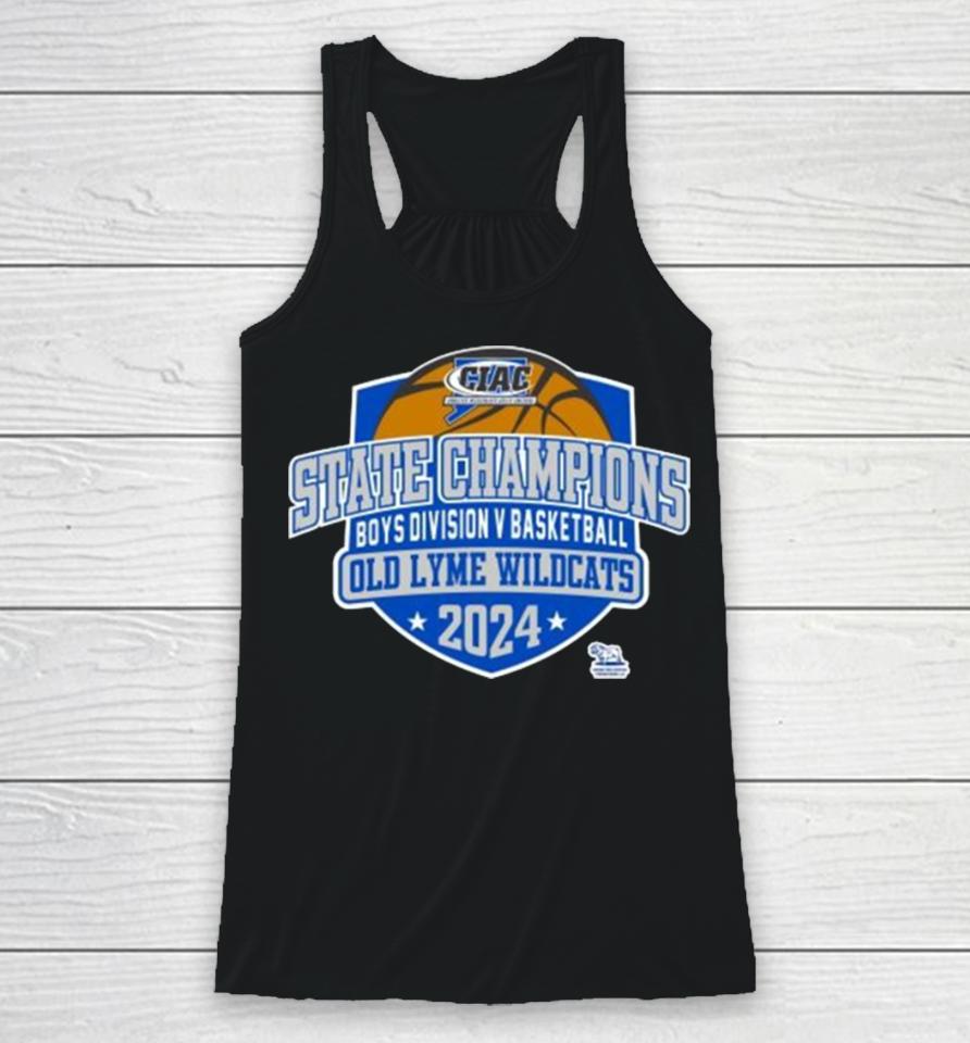 Ciac State Champions Boys Division V Basketball Old Lyme Wildcats 2024 Racerback Tank