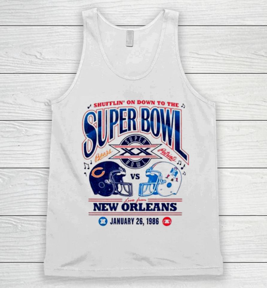 Cincinnati Bears Vs New England Patriots Shiffrin’ On Down To The Super Bowl Live From New Orleans Unisex Tank Top