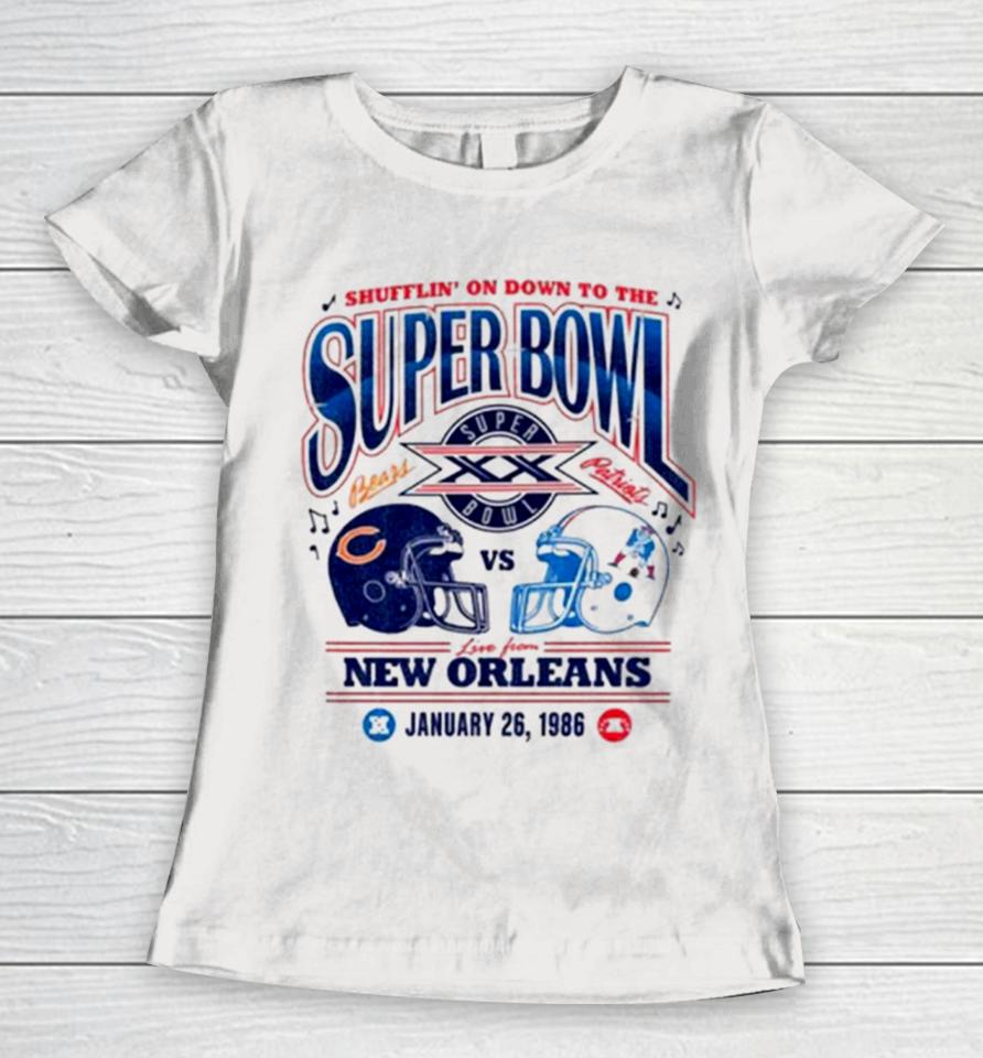 Cincinnati Bears Vs New England Patriots Shiffrin’ On Down To The Super Bowl Live From New Orleans Women T-Shirt