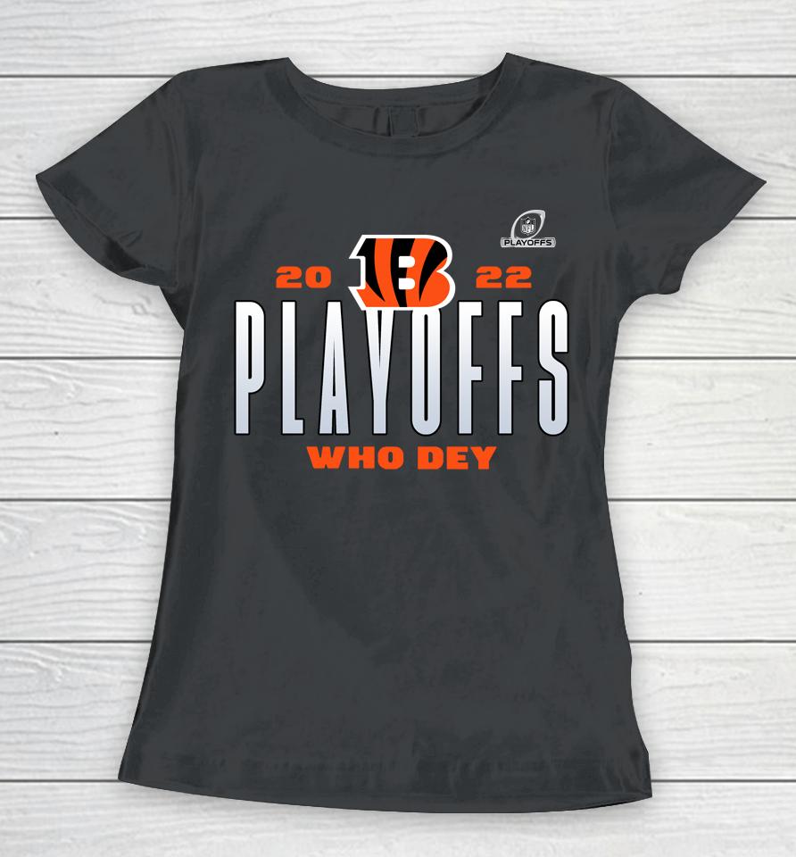 Cincinnati Bengals 2022 Playoffs Who Dey Women T-Shirt