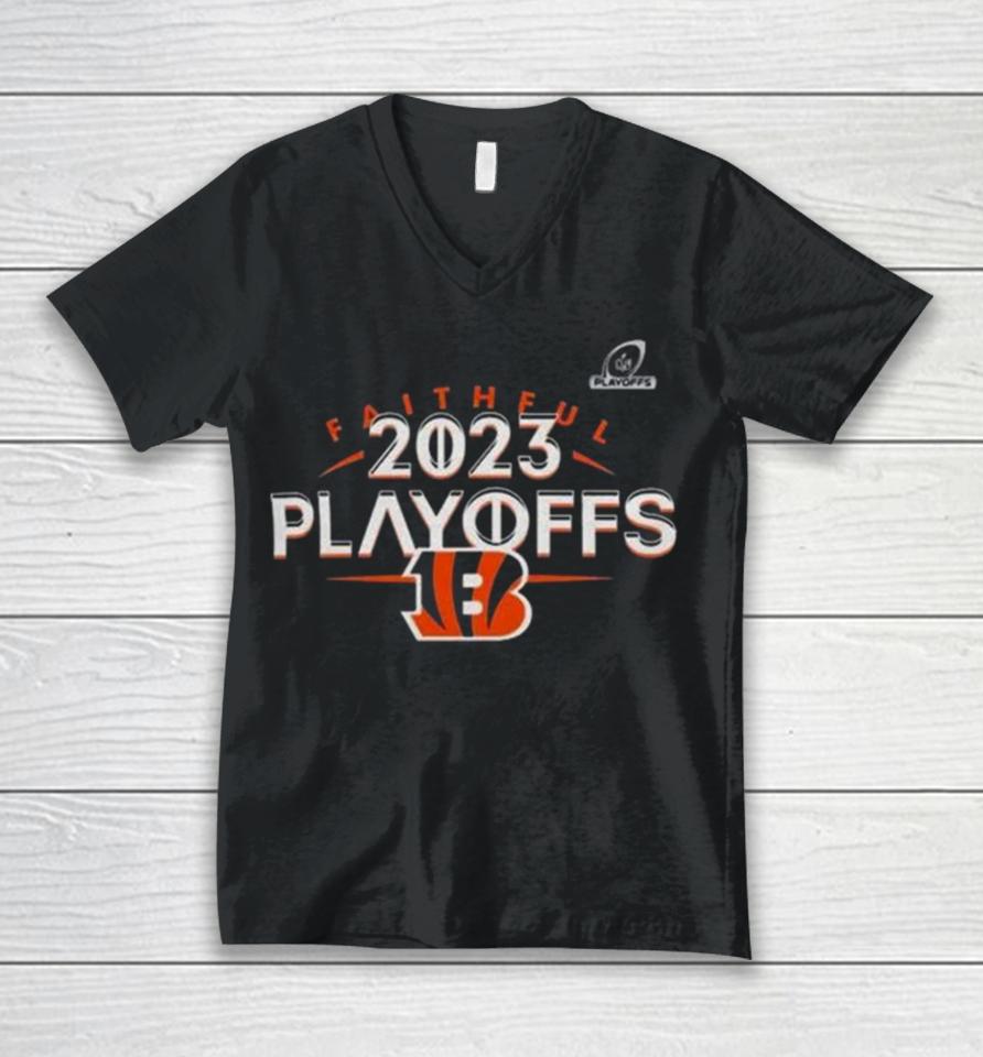 Cincinnati Bengals 2023 Nfl Playoffs Faithful Unisex V-Neck T-Shirt