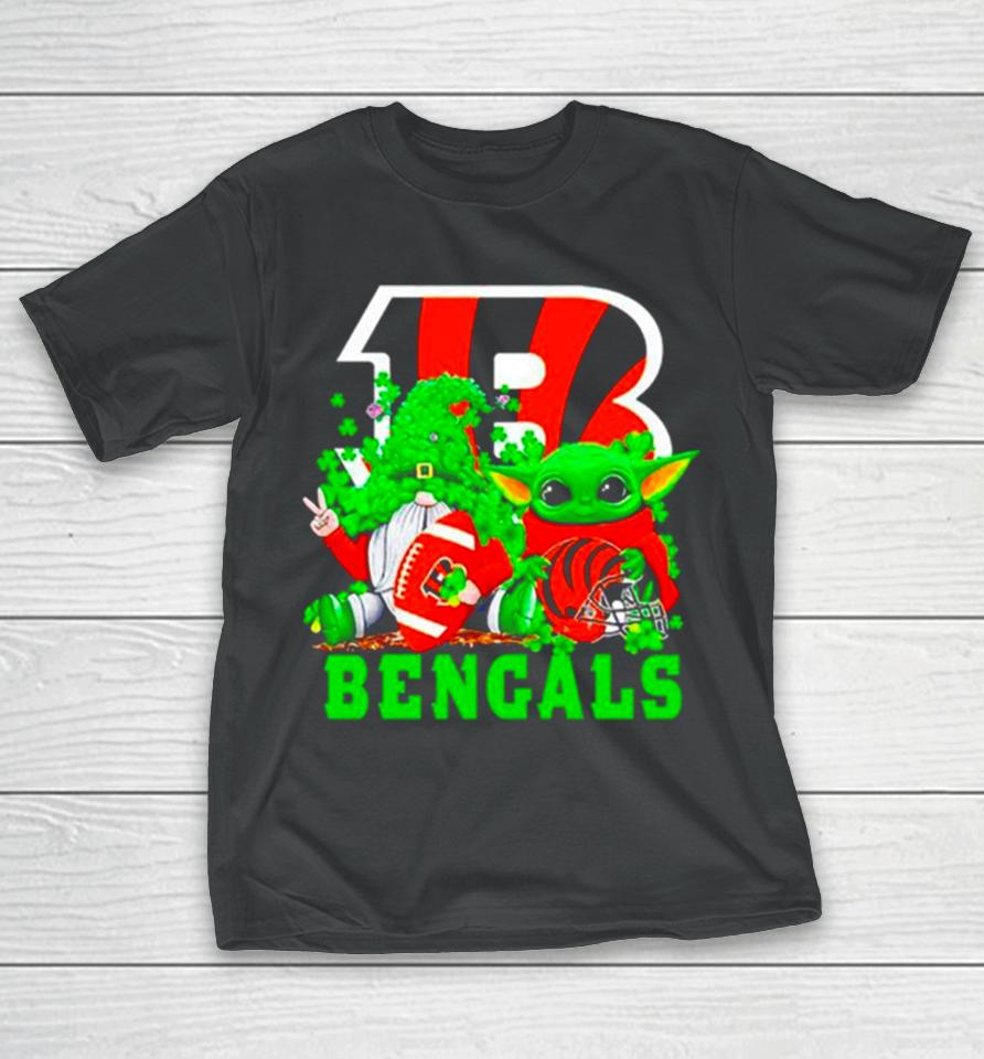 Cincinnati Bengals Baby Yoda Happy St.patrick’s Day Shamrock T-Shirt
