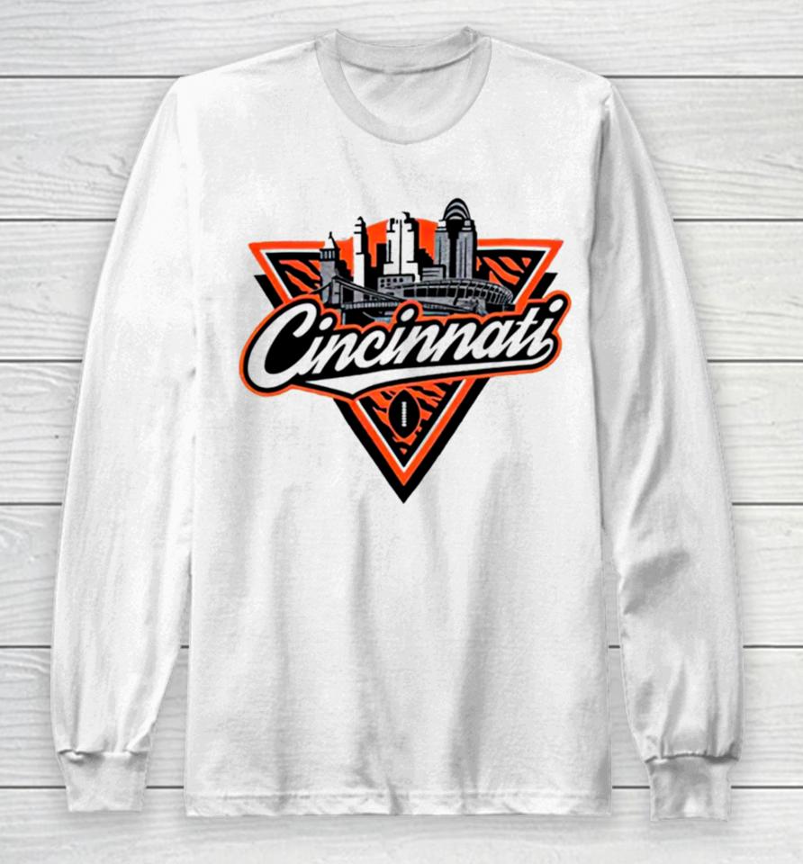 Cincinnati Bengals Football Skyline Long Sleeve T-Shirt