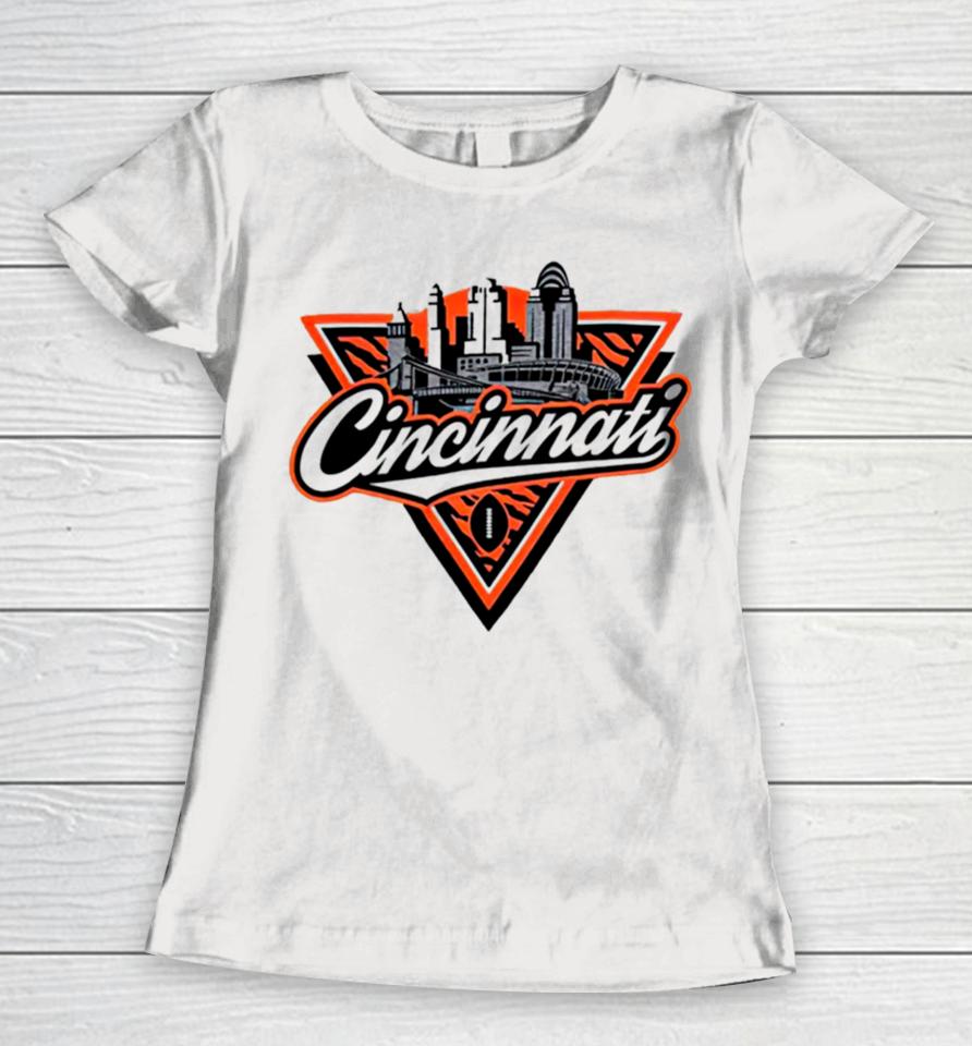 Cincinnati Bengals Football Skyline Women T-Shirt