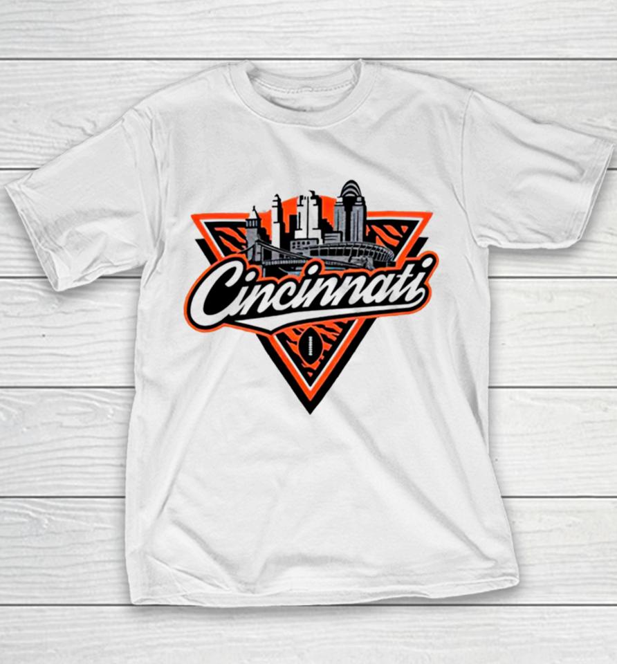 Cincinnati Bengals Football Skyline Youth T-Shirt