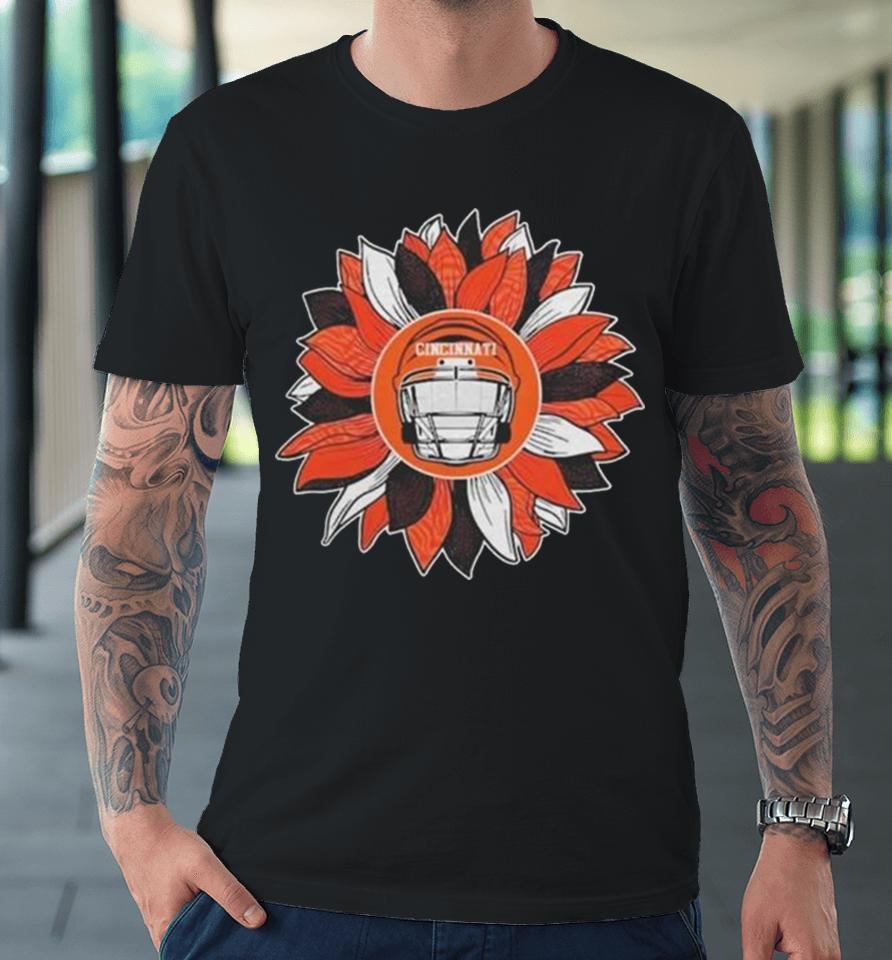 Cincinnati Bengals Football Sunflower Helmet Premium T-Shirt