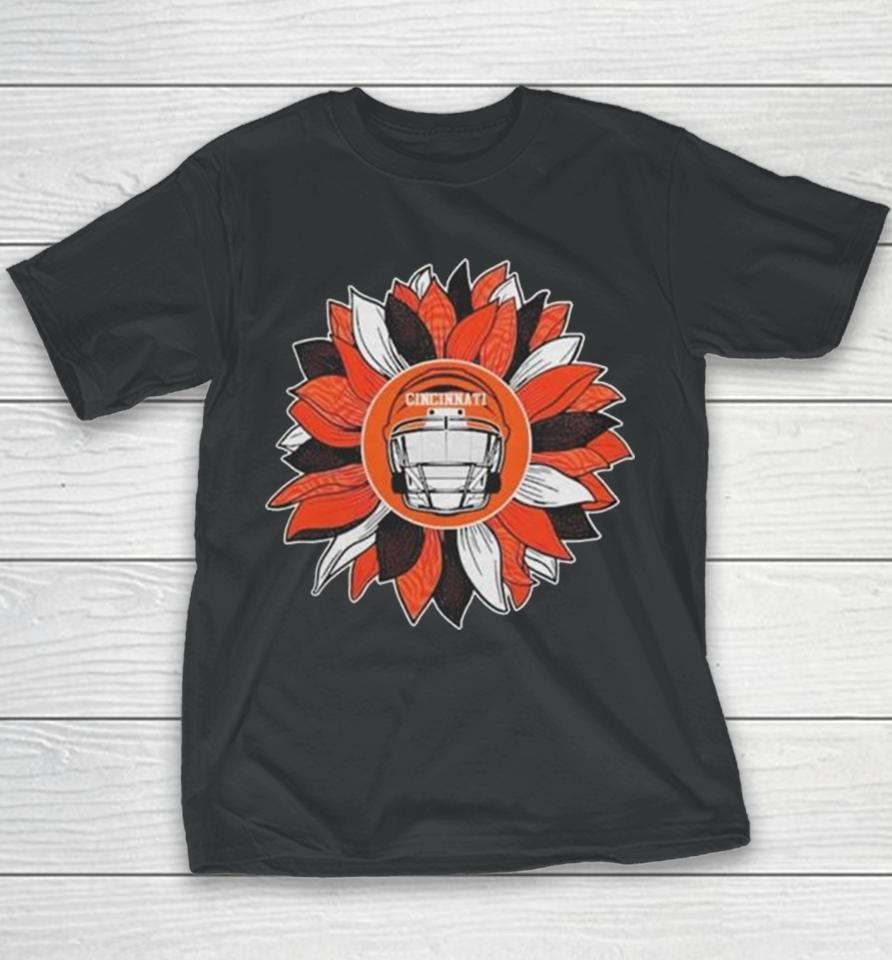 Cincinnati Bengals Football Sunflower Helmet Youth T-Shirt