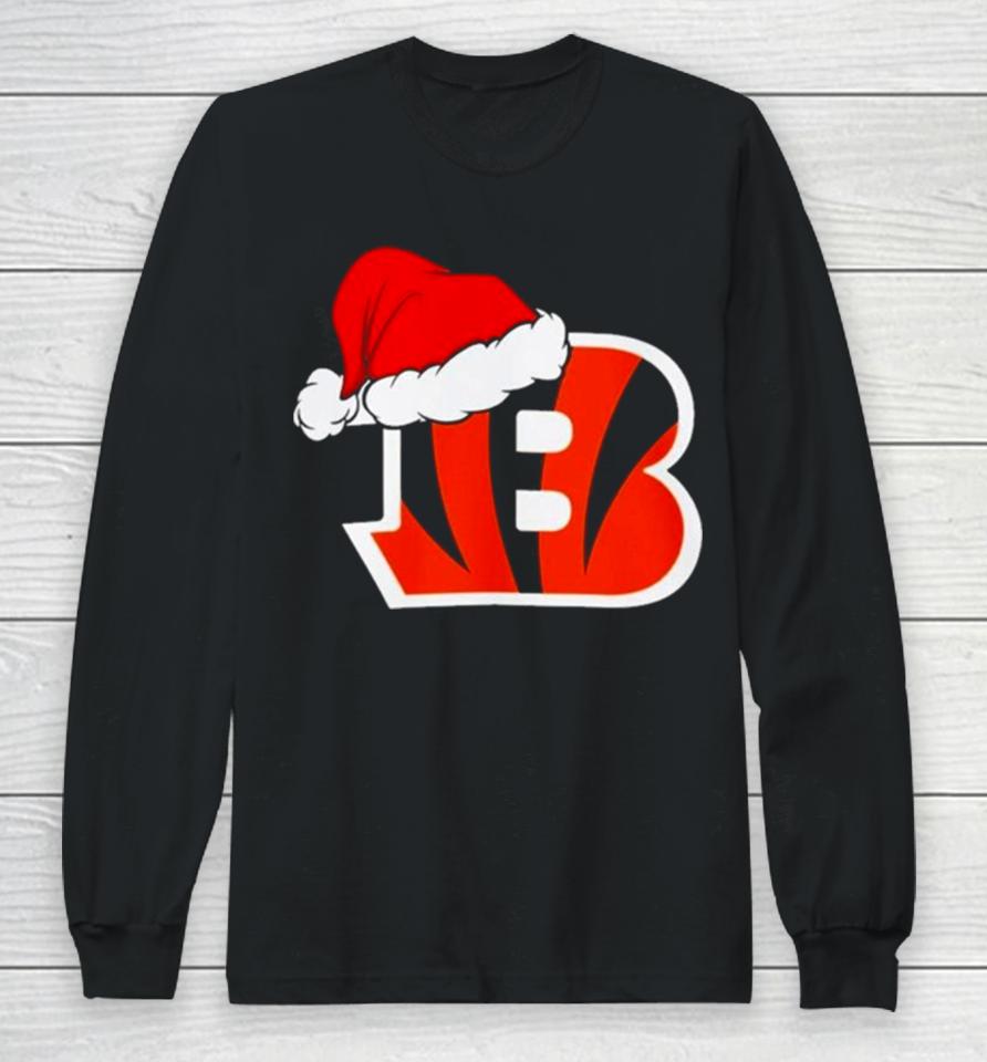 Cincinnati Bengals Logo Santa Hat Christmas 2023 Long Sleeve T-Shirt