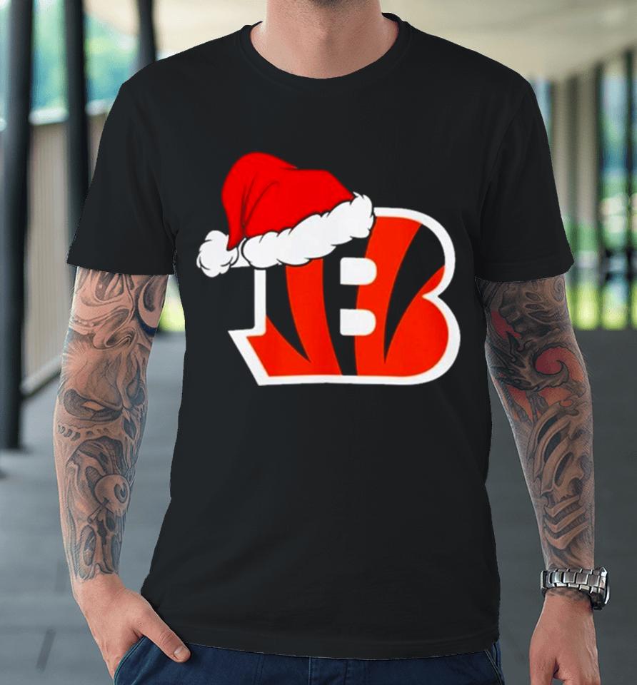 Cincinnati Bengals Logo Santa Hat Christmas 2023 Premium T-Shirt