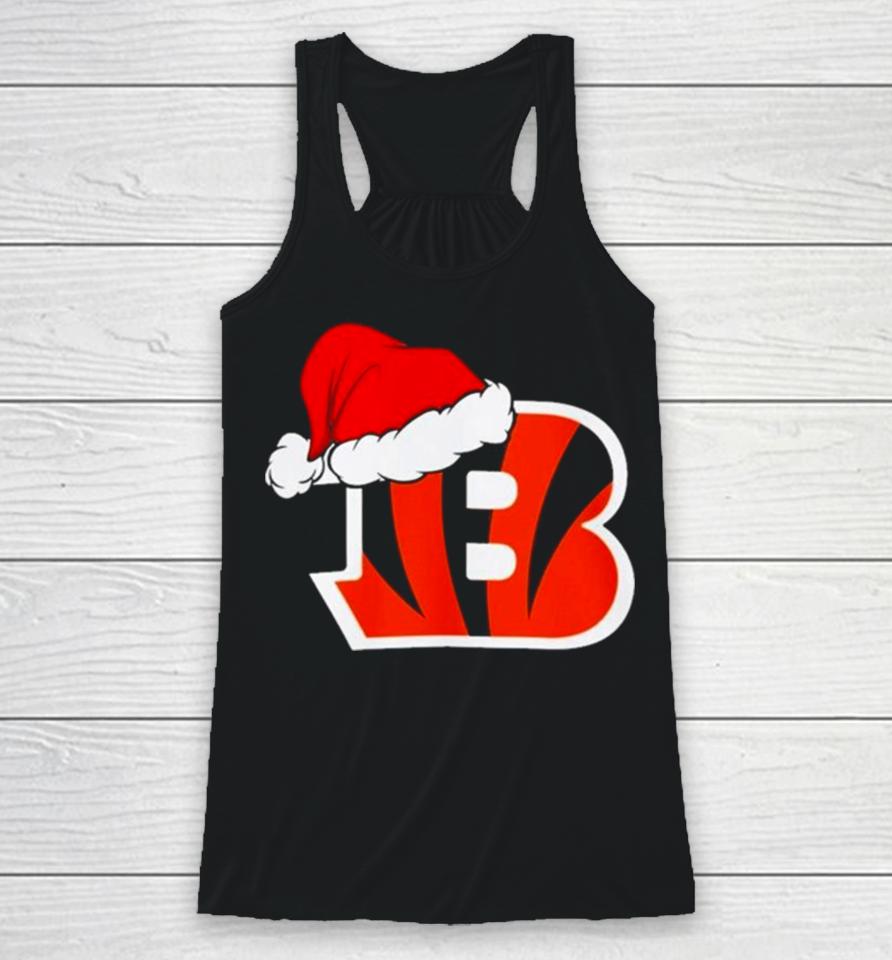 Cincinnati Bengals Logo Santa Hat Christmas 2023 Racerback Tank