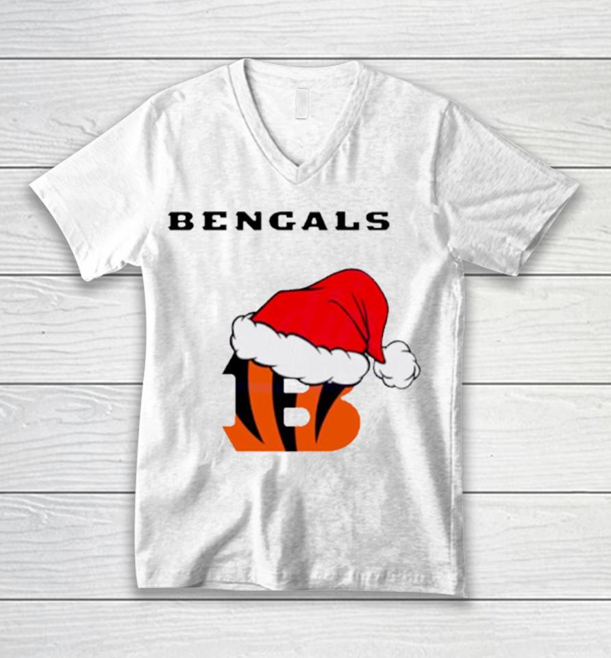 Cincinnati Bengals Nfl Christmas Logo 2023 Unisex V-Neck T-Shirt