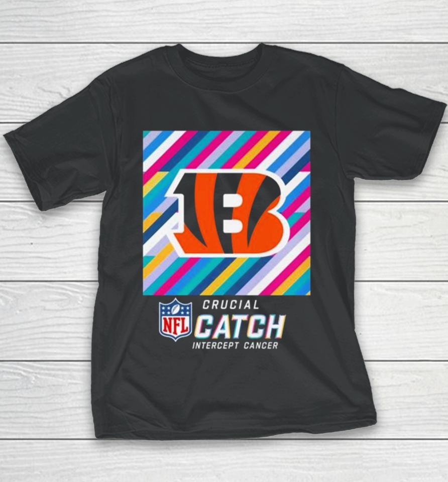 Cincinnati Bengals Nfl Crucial Catch Intercept Cancer Youth T-Shirt