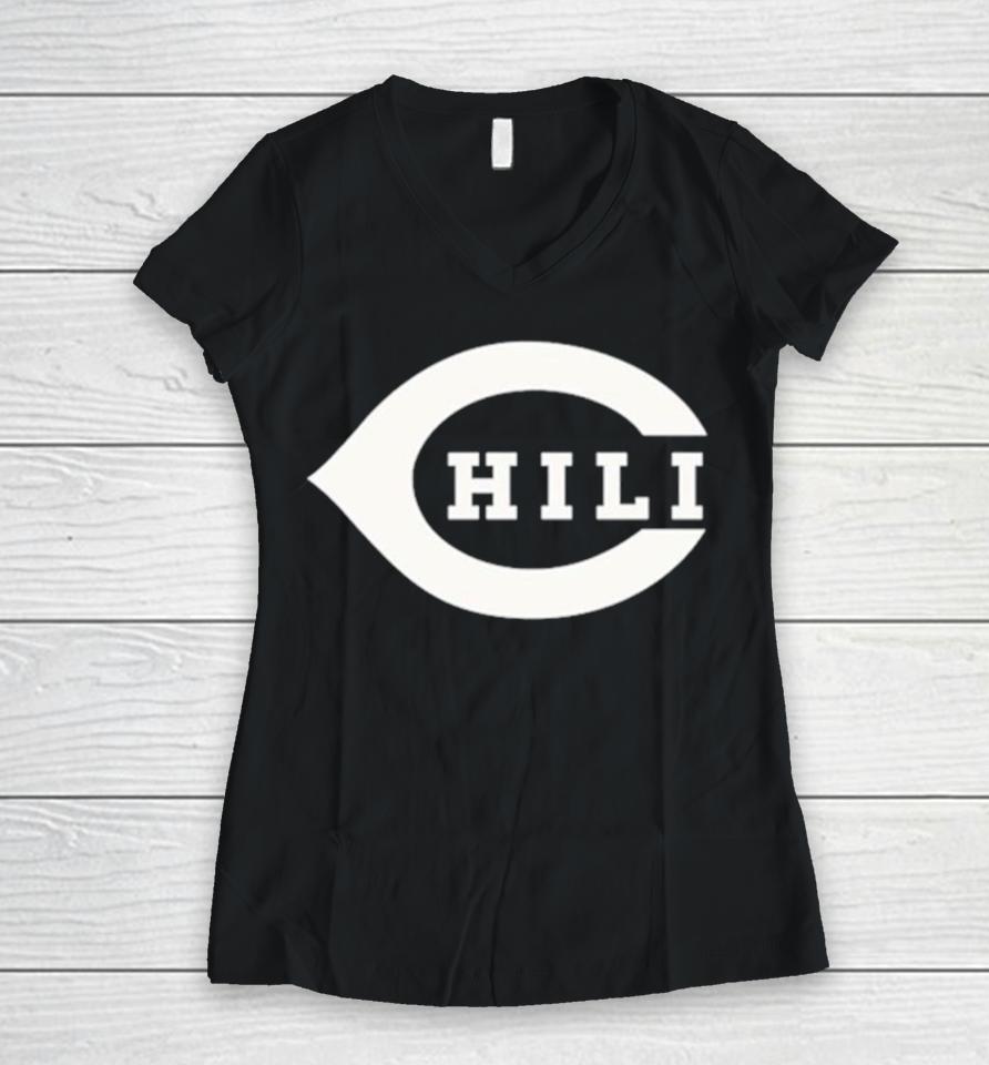 Cincinnati Co Chili Logo Women V-Neck T-Shirt