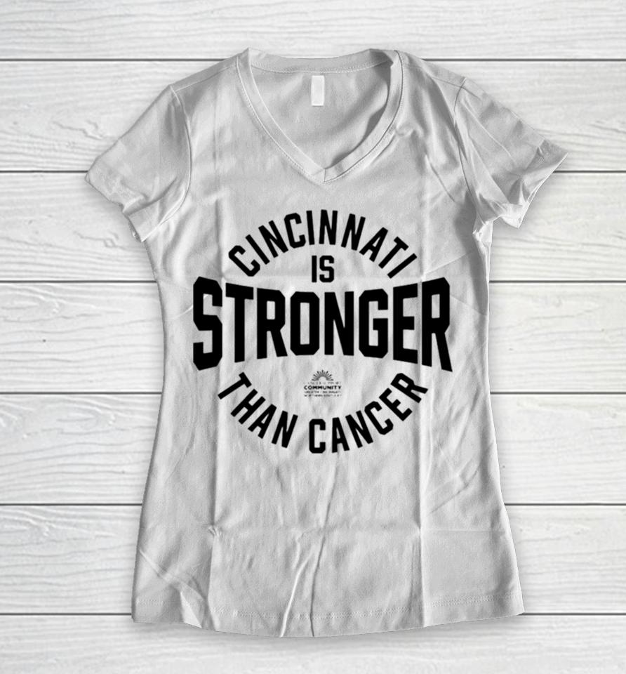 Cincinnati Is Stronger Than Cancer Women V-Neck T-Shirt