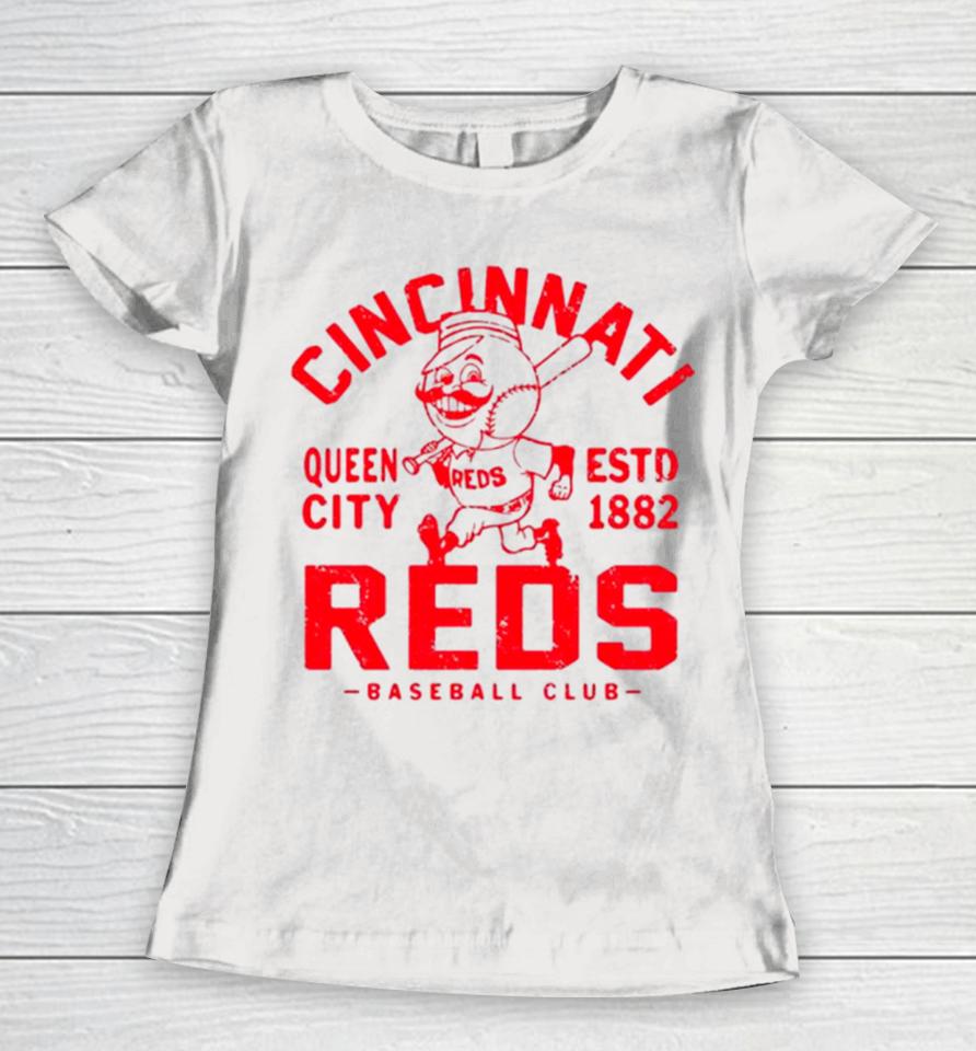Cincinnati Reds Queen City Baseball Retro Women T-Shirt