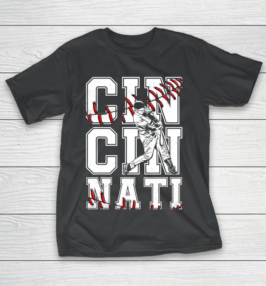 Cincinnati Retro Baseball Lover Met At Game Day T-Shirt