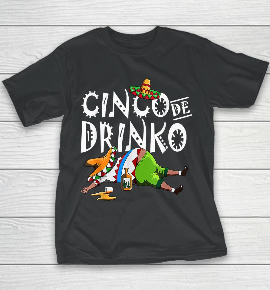 Cinco De Drinko Mexican Sombrero Mustache Mexico Youth T-Shirt