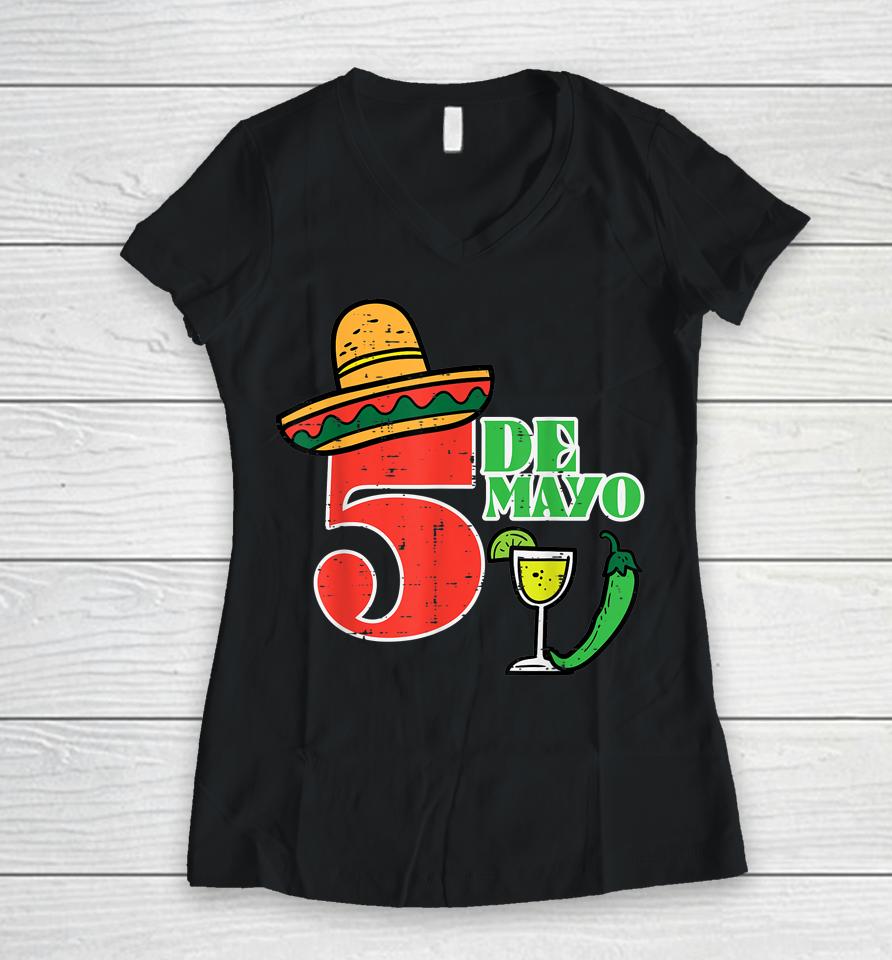 Cinco De Mayo 5 Cinco De Mayo Mexican Fiesta Party Women V-Neck T-Shirt