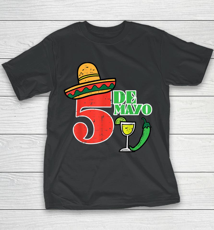 Cinco De Mayo 5 Cinco De Mayo Mexican Fiesta Party Youth T-Shirt