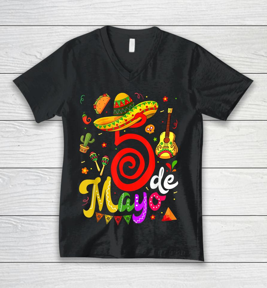 Cinco De Mayo Fiesta Surprise Camisa 5 De Mayo Viva Mexico Unisex V-Neck T-Shirt