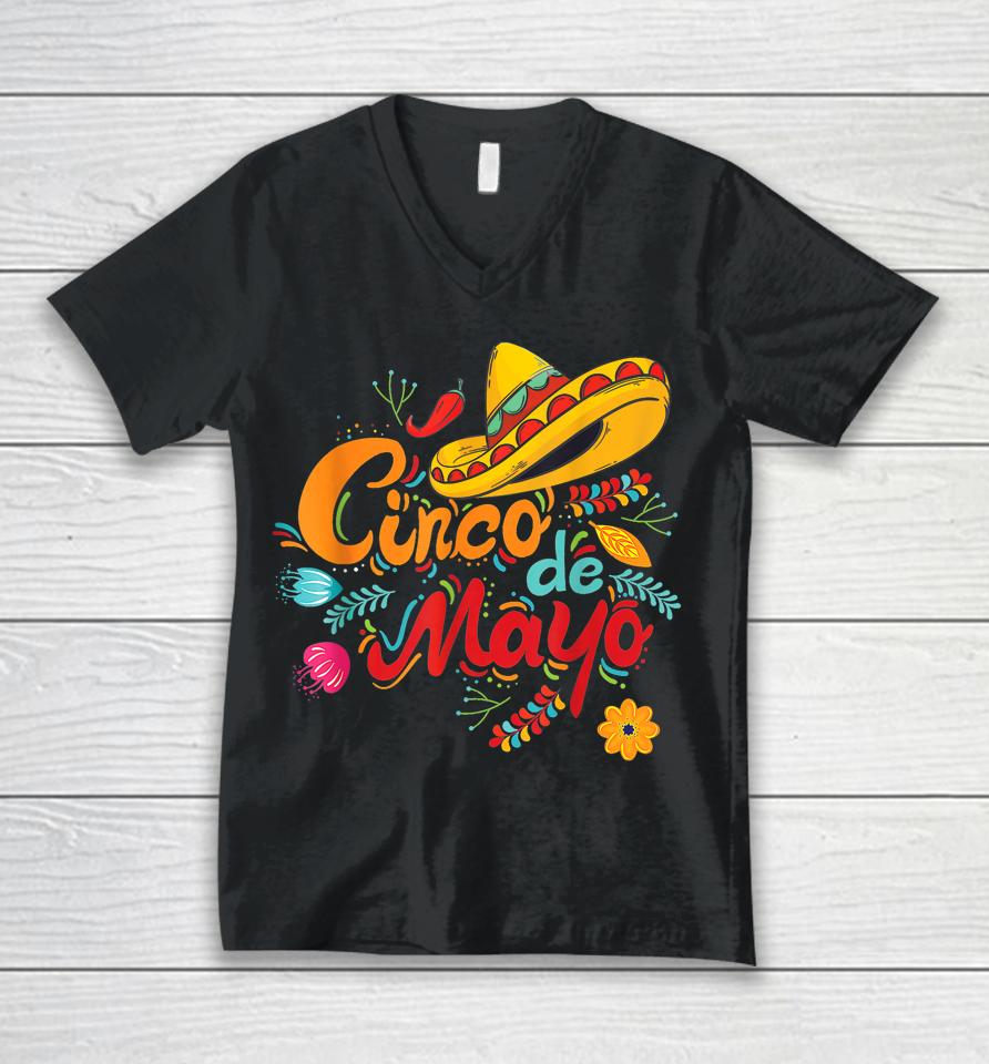 Cinco De Mayo Fiesta Surprise Happy 5 De Mayo Viva Mexico Unisex V-Neck T-Shirt