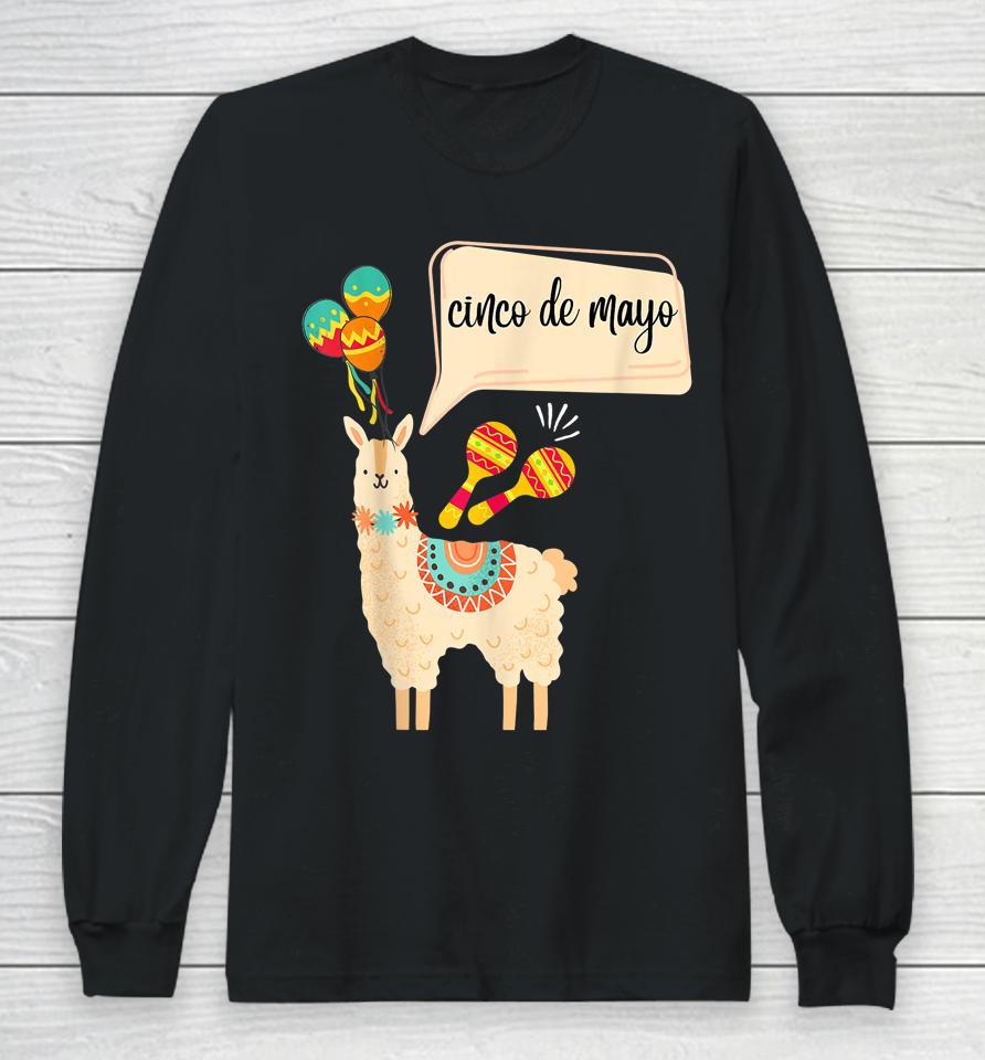 Cinco De Mayo Gifts Mexican Festival Party Lama Lover Long Sleeve T-Shirt