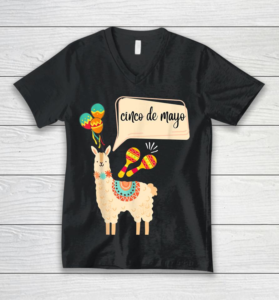 Cinco De Mayo Gifts Mexican Festival Party Lama Lover Unisex V-Neck T-Shirt
