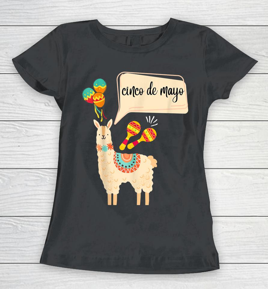 Cinco De Mayo Gifts Mexican Festival Party Lama Lover Women T-Shirt