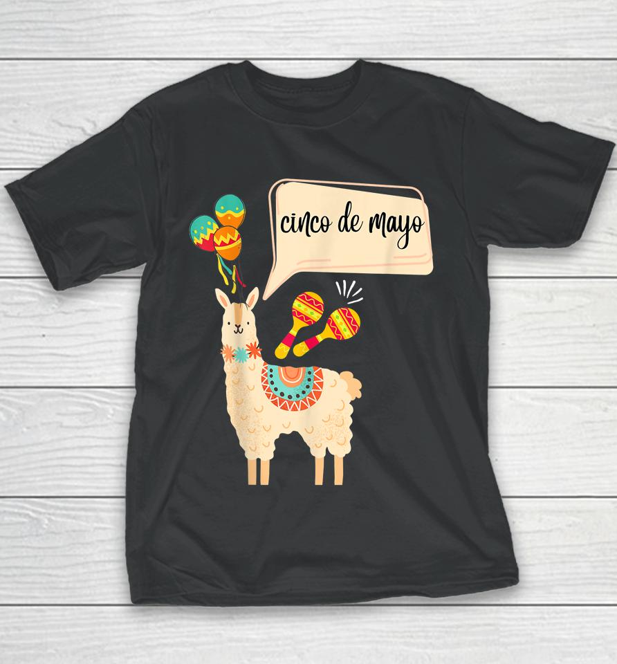 Cinco De Mayo Gifts Mexican Festival Party Lama Lover Youth T-Shirt