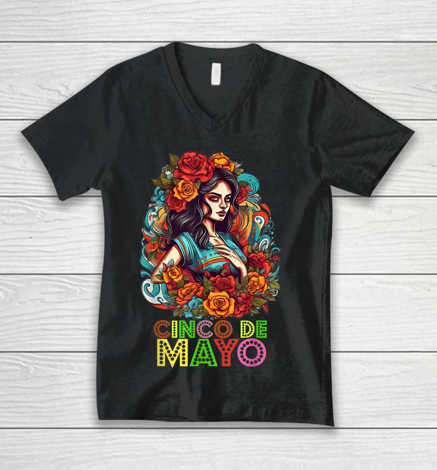 Cinco De Mayo Girl Mexican Fiesta 5 De Mayo Unisex V-Neck T-Shirt