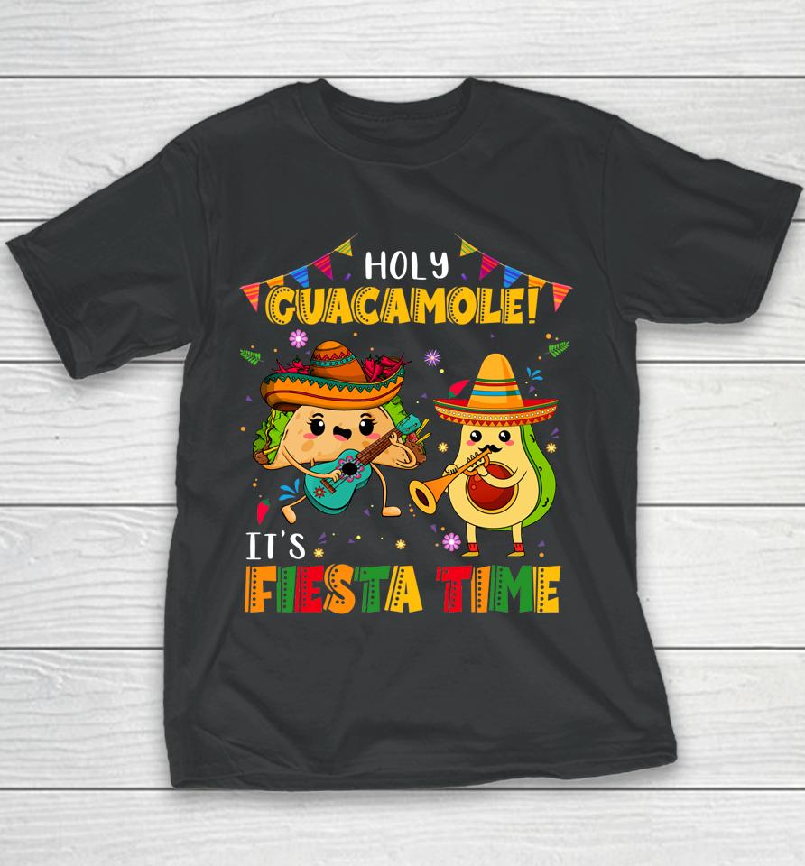 Cinco De Mayo Holy Guacamole It's Fiesta Time Avocado Youth T-Shirt