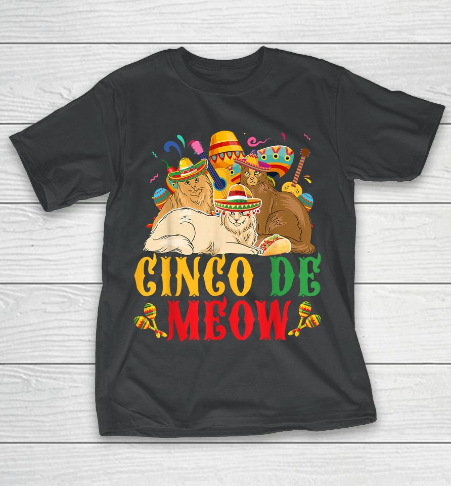 Cinco De Mayo Lets Fiesta Cinco De Meow Cats Kitty Kitten T-Shirt