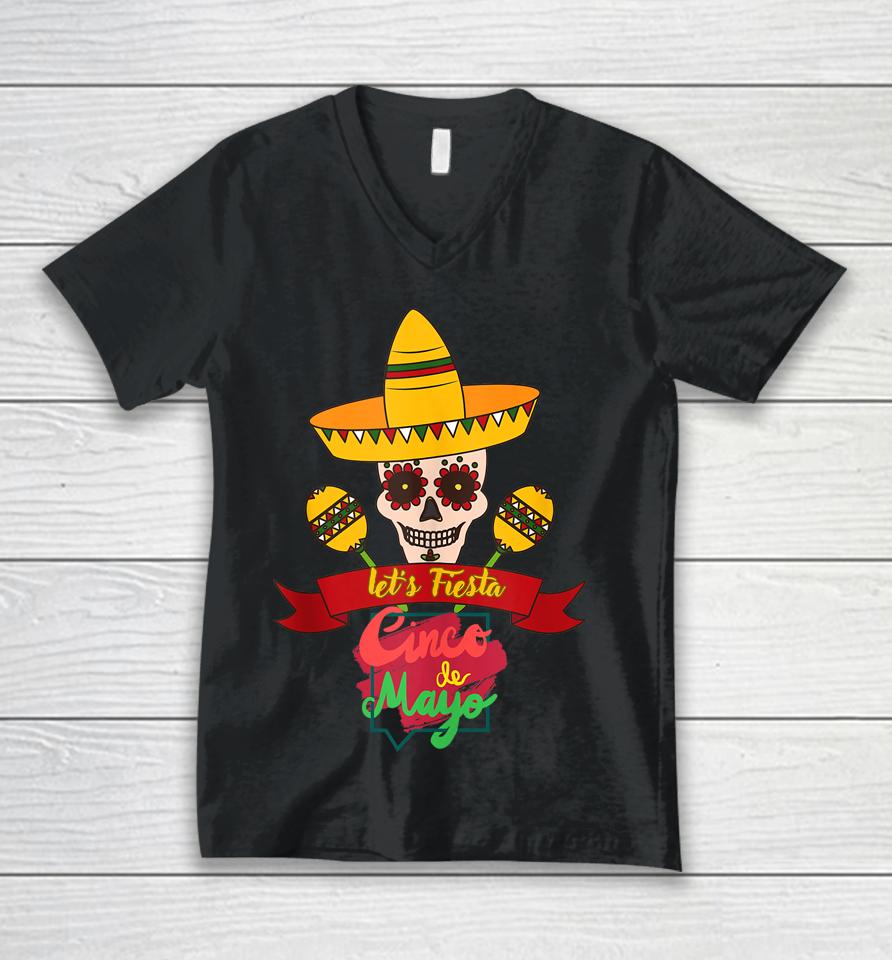 Cinco De Mayo Let's Fiesta Mexican Party Cinco De Mayo Party Unisex V-Neck T-Shirt