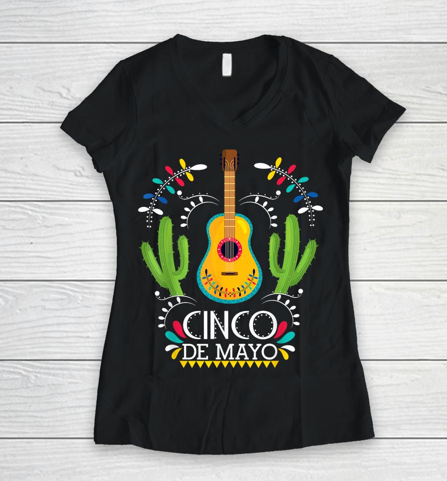 Cinco De Mayo Lets Fiesta Squad 5 De Mayo Mexican Fiesta Women V-Neck T-Shirt