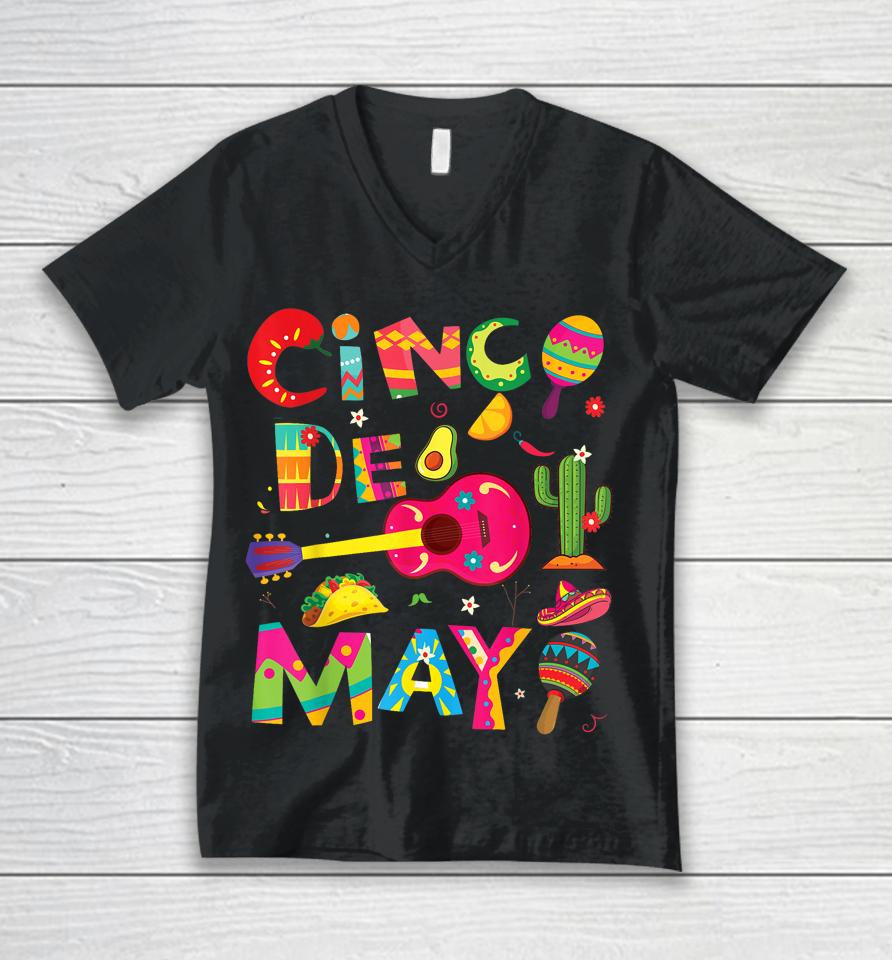 Cinco De Mayo, Men Women Kids Funny Mexican Fiesta 5 De Mayo Unisex V-Neck T-Shirt