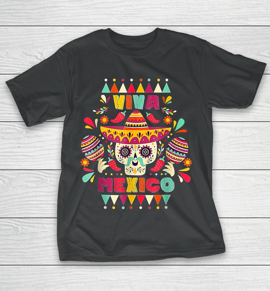 Cinco De Mayo Mexican Cross Sunglasses Skull Mustache Fiesta T-Shirt
