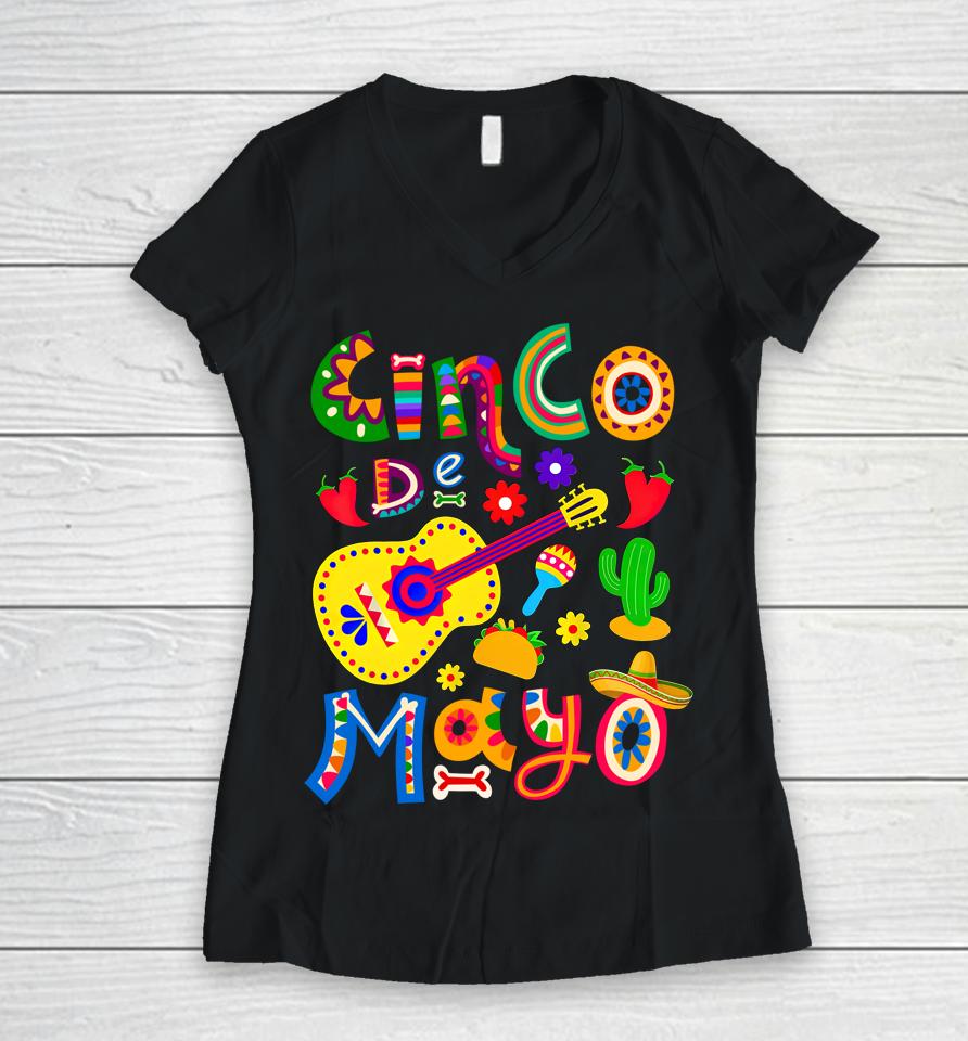 Cinco De Mayo Mexican Fiesta 5 De Mayo Women V-Neck T-Shirt