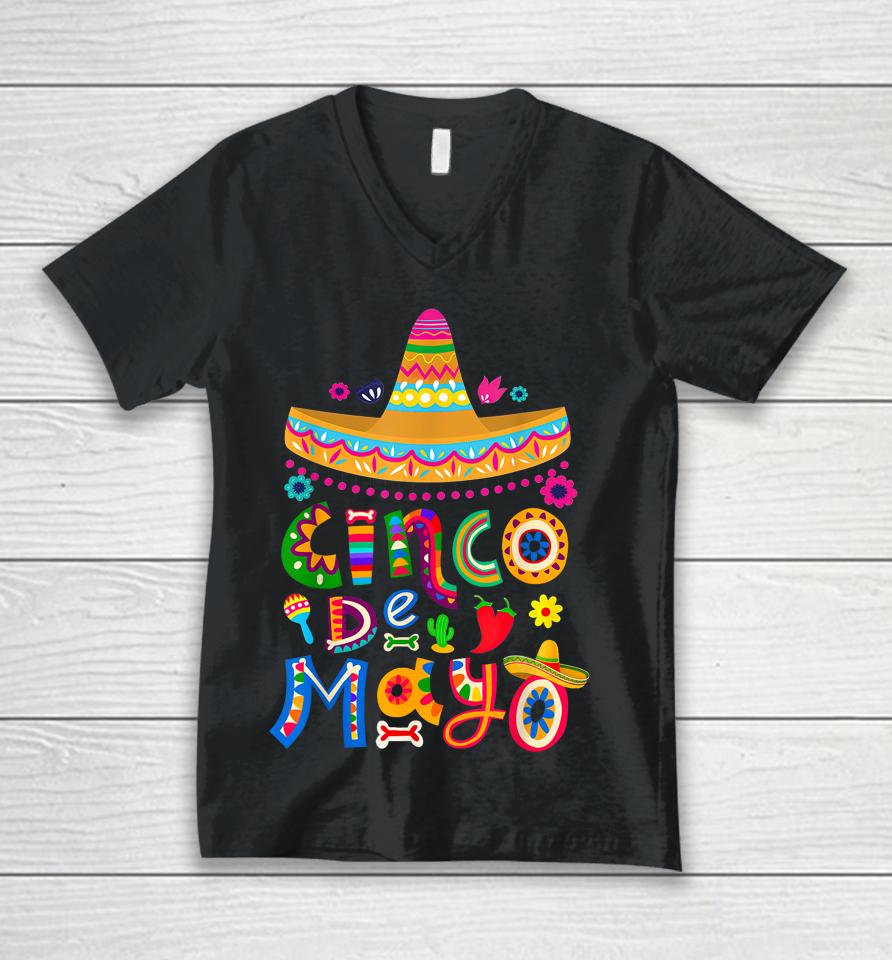 Cinco De Mayo Mexican Fiesta 5 De Mayo Women Men Girls Unisex V-Neck T-Shirt
