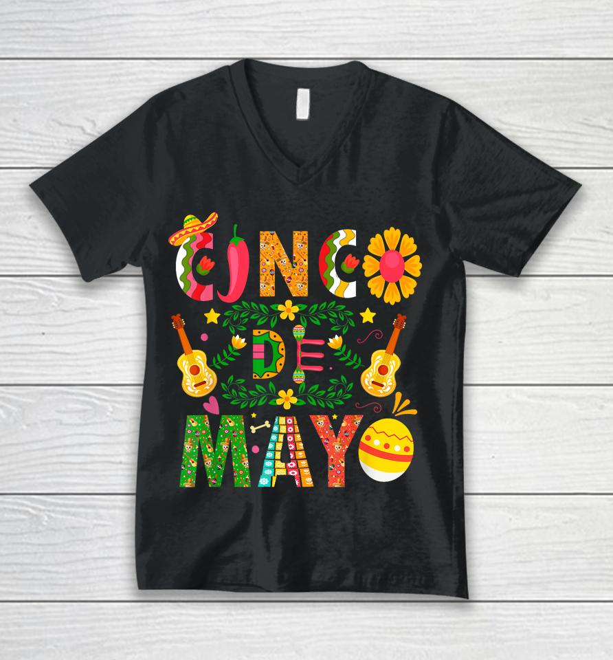 Cinco De Mayo Mexican Fiesta 5 De Mayo Women Men Girls Unisex V-Neck T-Shirt
