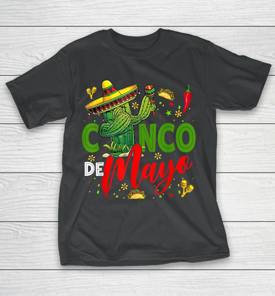 Cinco De Mayo Mexican Fiesta Dabbing Cactus 5 De Mayo T-Shirt