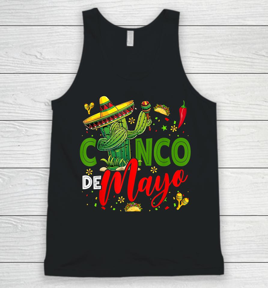 Cinco De Mayo Mexican Fiesta Dabbing Cactus 5 De Mayo Unisex Tank Top