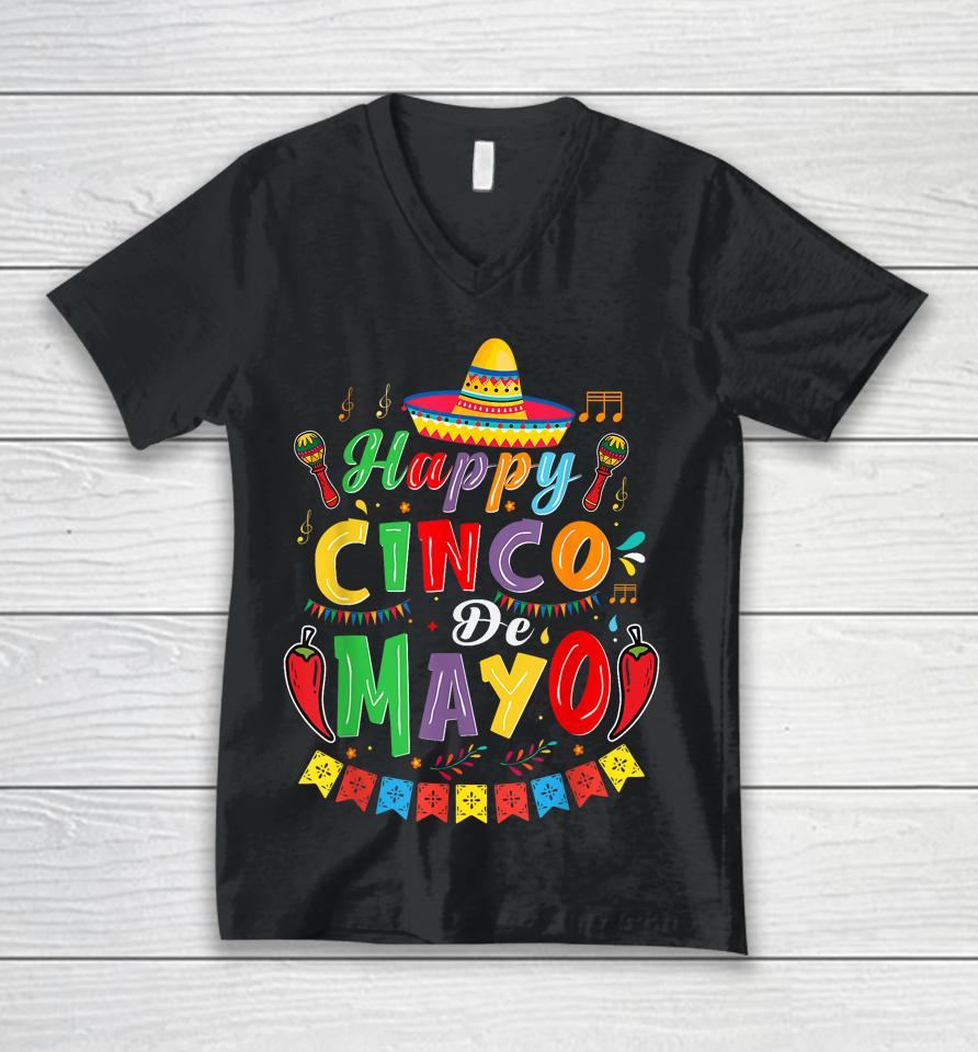 Cinco De Mayo Mexican Fiesta Party Women Men Boys Girls Kids Unisex V-Neck T-Shirt