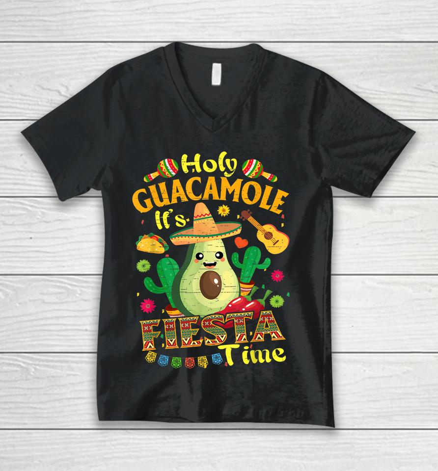 Cinco De Mayo Mexican Holy Guacamole Fiesta Time Unisex V-Neck T-Shirt