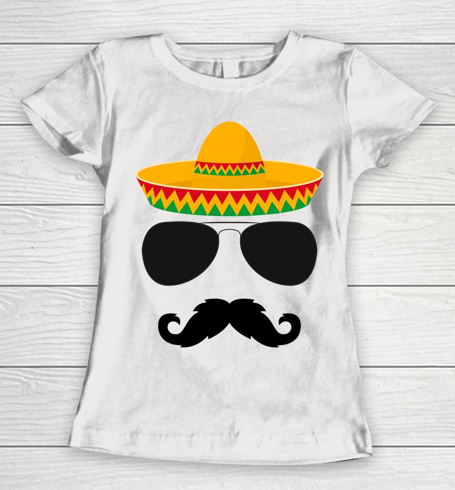 Cinco De Mayo Mustache Face Women T-Shirt