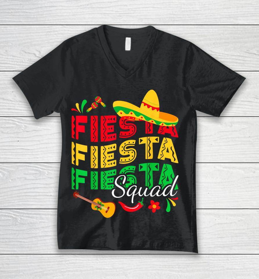 Cinco De Mayo Party Mexican Fiesta Squad 5 De Mayo Women Men Unisex V-Neck T-Shirt