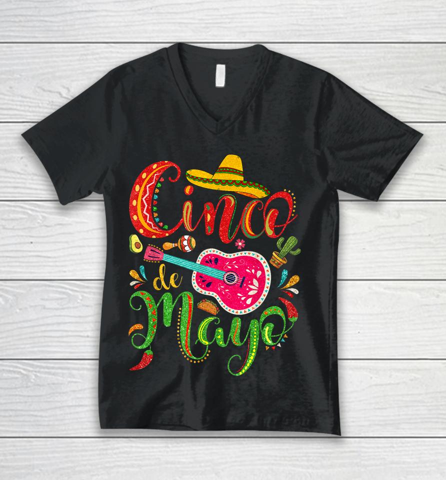 Cinco De Mayo Shirt Mexican Fiesta 5 De Mayo Women Men Girls Unisex V-Neck T-Shirt