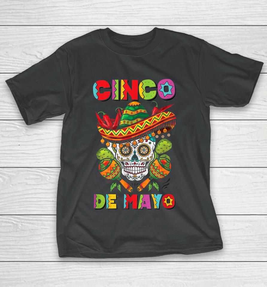 Cinco De Mayo Skull Tee Mexican Fiesta 5 De Mayo T-Shirt