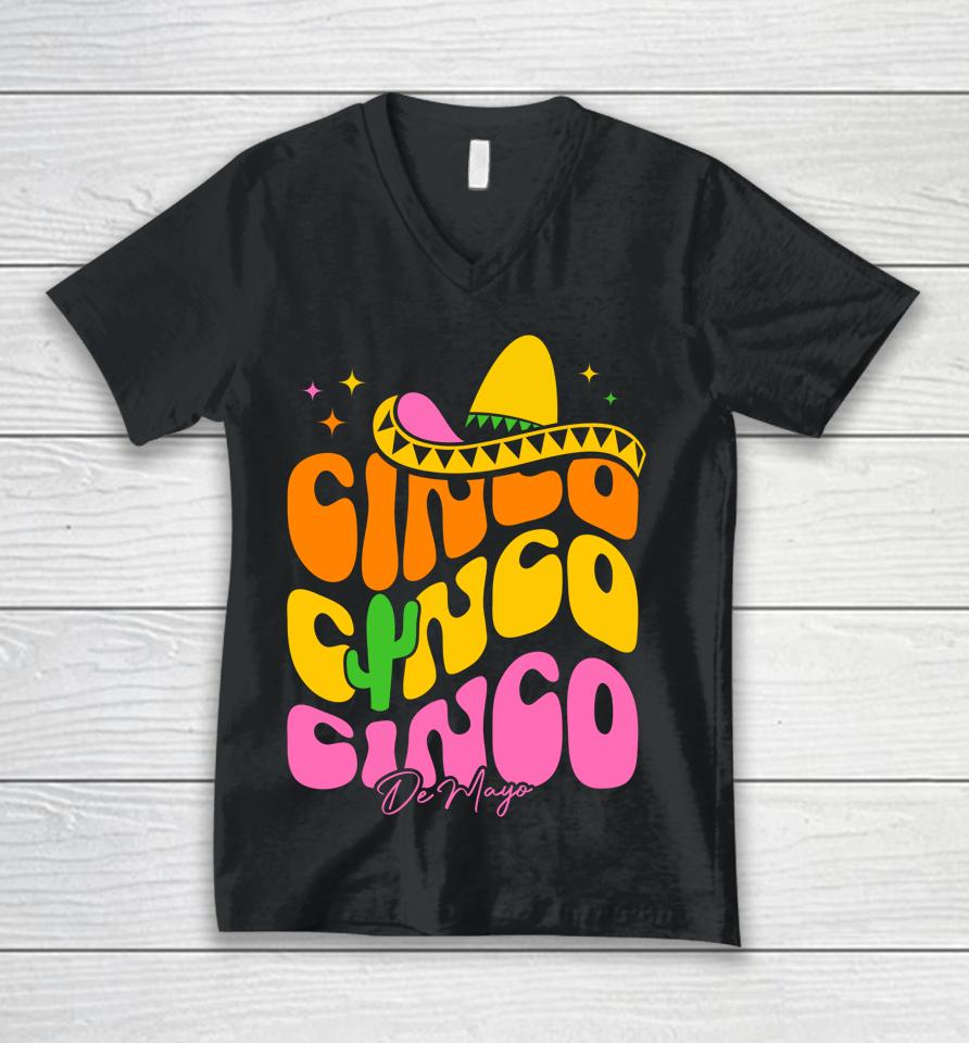 Cinco De Mayo Sombrero For Mexican American Celebrations Unisex V-Neck T-Shirt